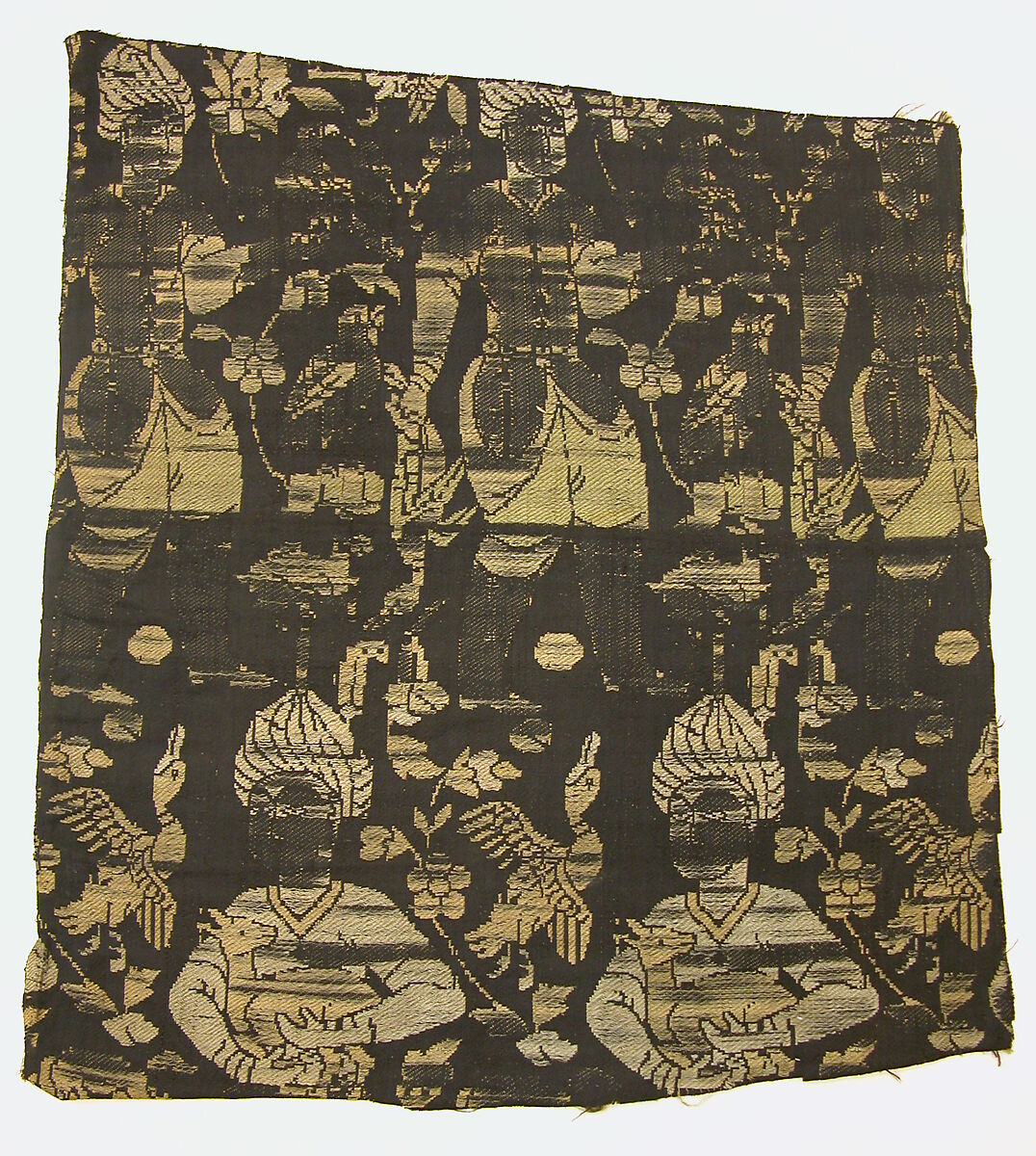 Textile Fragment, Silk; lampas