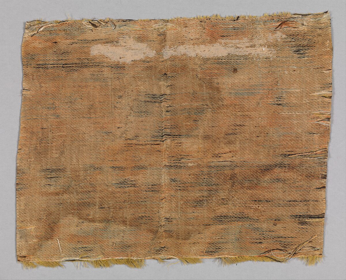 Fragment with a Garden Scene, Silk, metal wrapped thread; lampas