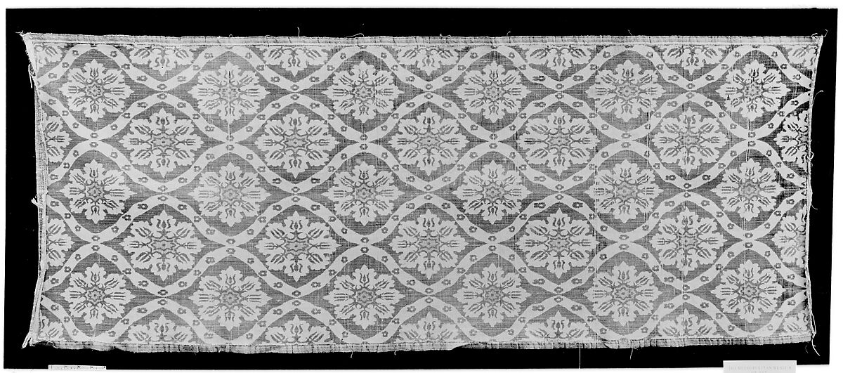 Brocade, Silk, cotton; brocaded