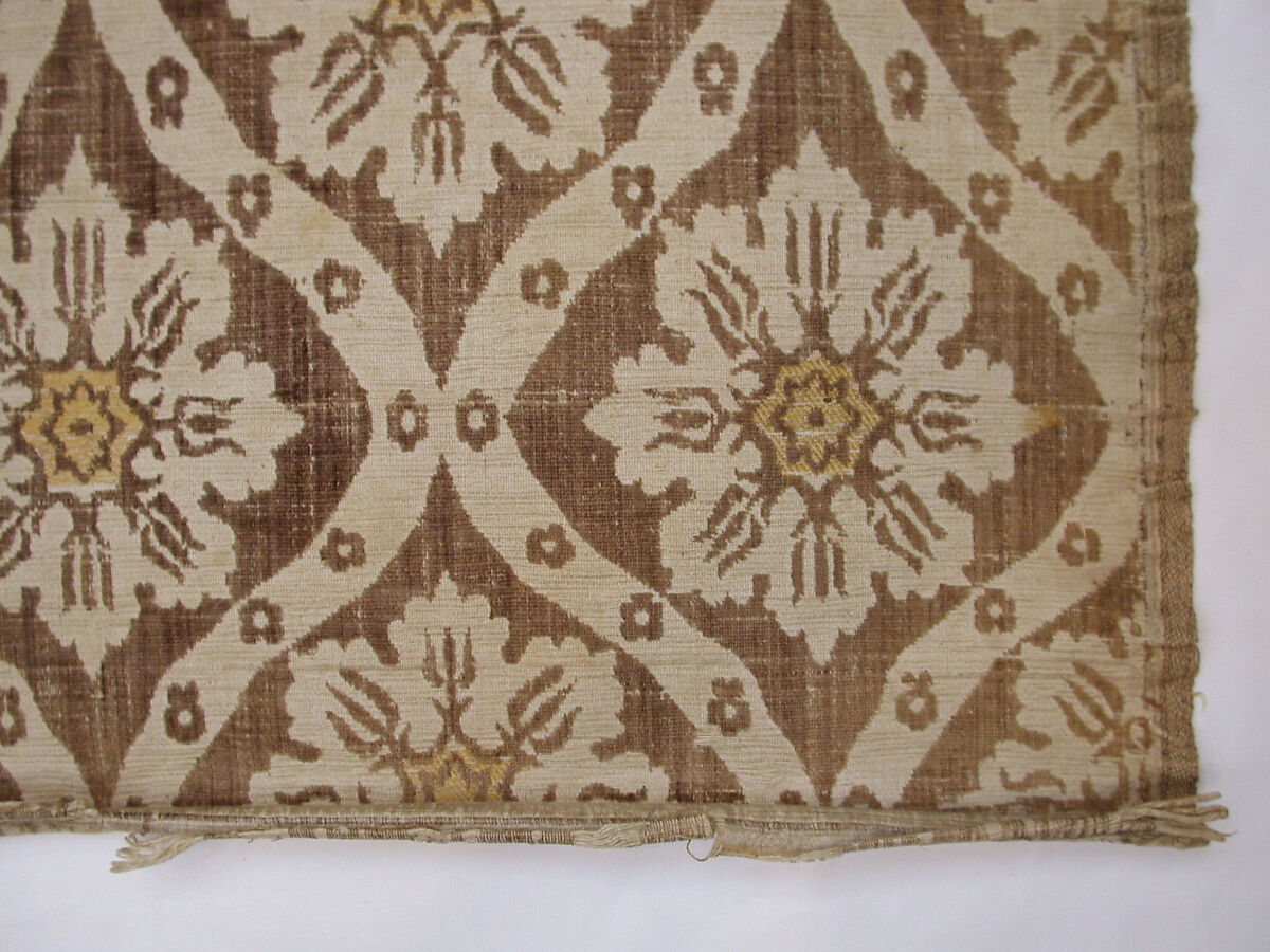 Brocade, Silk, cotton; brocaded