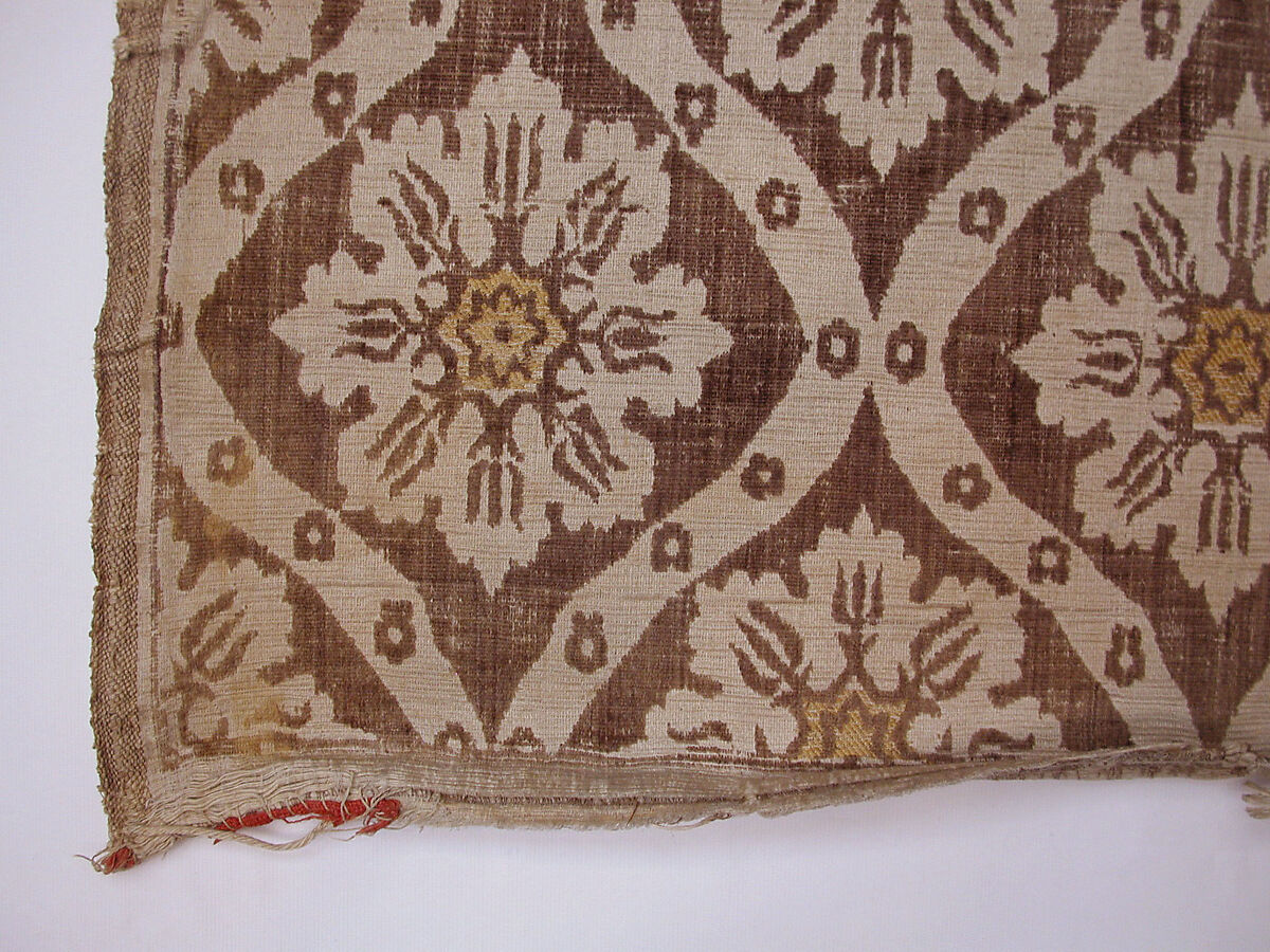 Brocade, Silk, cotton; brocaded