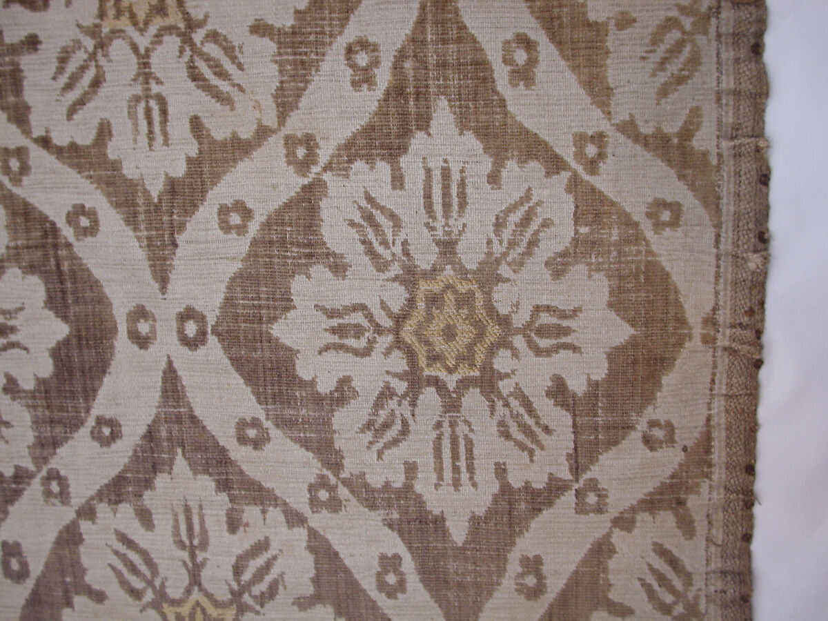 Brocade, Silk, cotton; brocaded