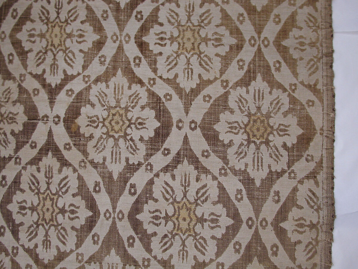 Brocade, Silk, cotton; brocaded