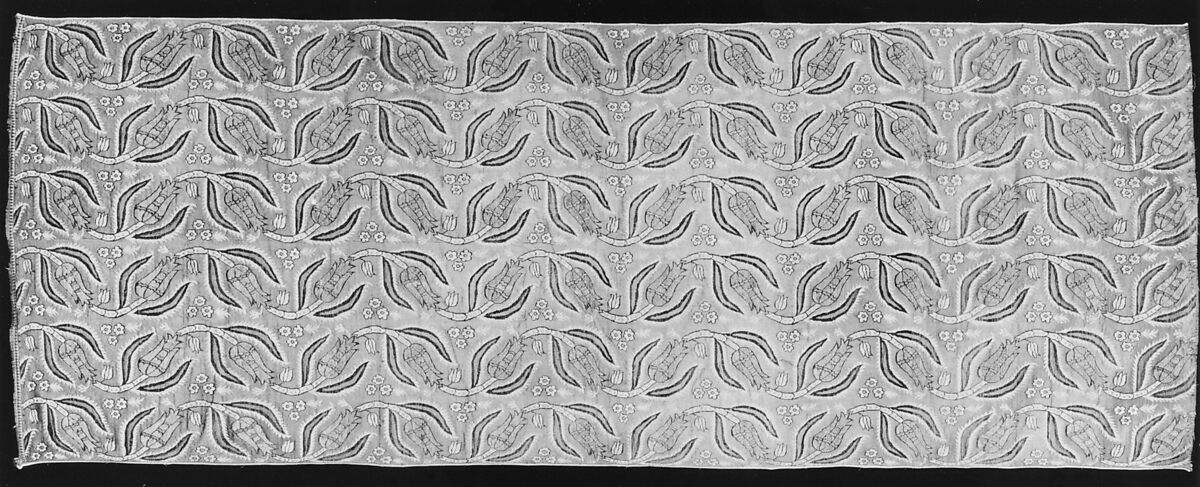 Brocade, Silk and metal wrapped thread; brocaded