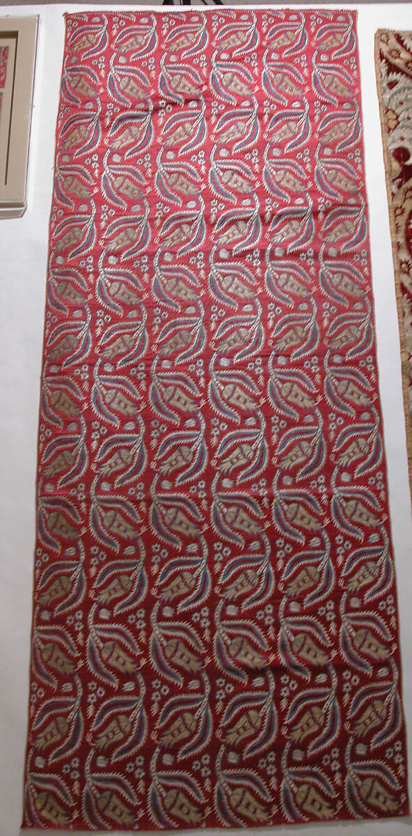 Brocade, Silk and metal wrapped thread; brocaded