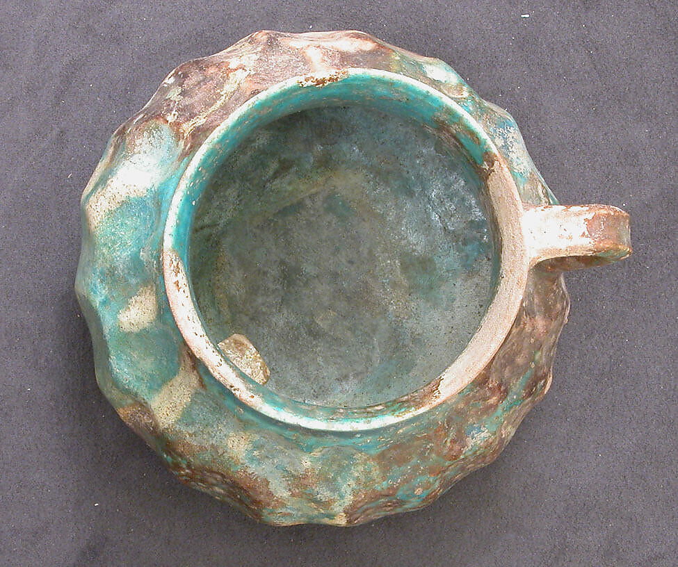 Ewer, Stonepaste; opaque turquoise glaze