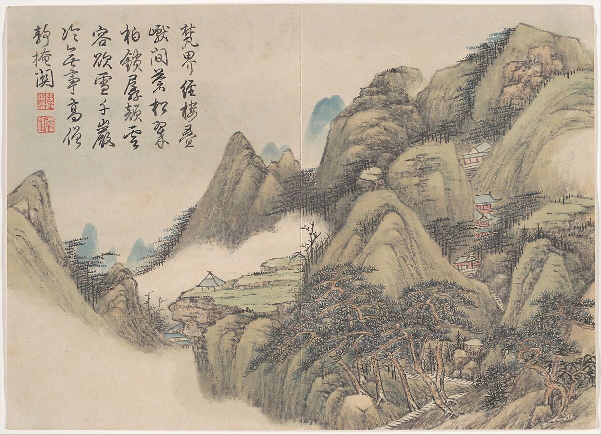 Winter landscapes and flowers, Qian Weicheng (Chinese, 1720–1772), Album of twelve paintings; ink and color on paper, China
