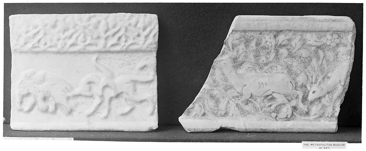 Tile from a Frieze, Stonepaste; molded and glazed