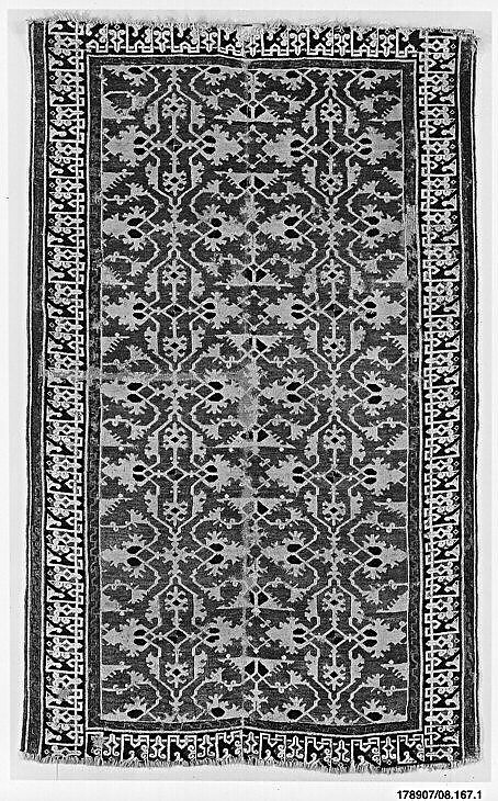 'Lotto' Carpet, Wool (warp, weft and pile); symmetrically knotted pile
