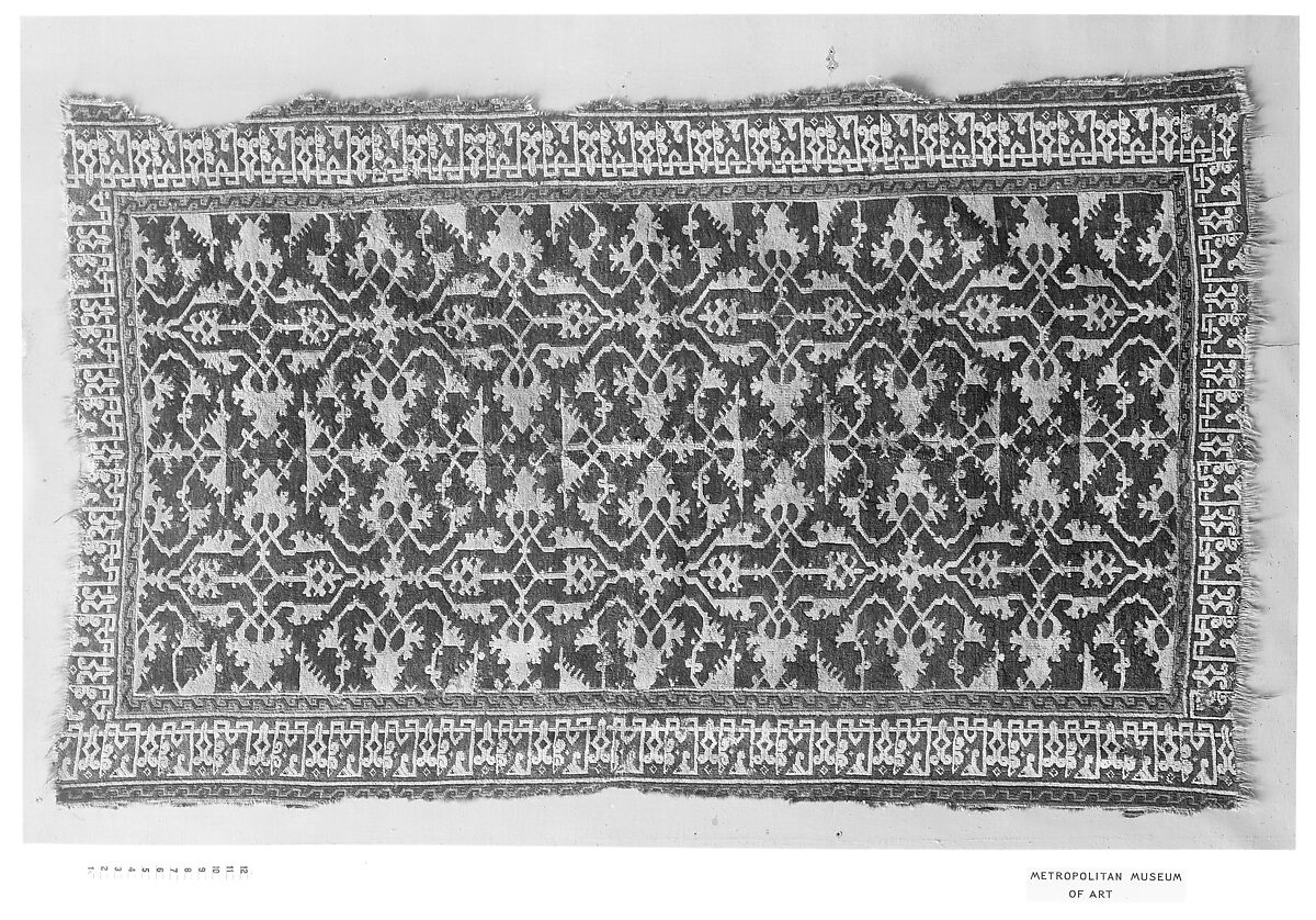 'Lotto' Carpet, Wool (warp, weft and pile); symmetrically knotted pile