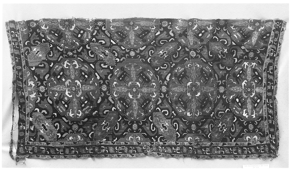 Textile Fragment, Silk on wool; embroidered 