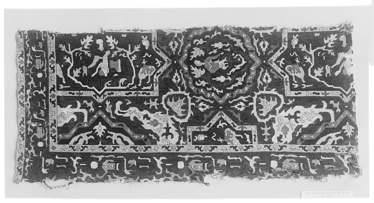 Textile Fragment, Silk on wool; embroidered 