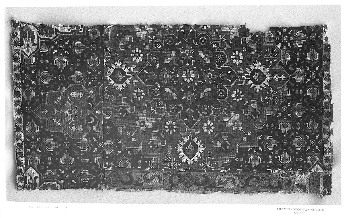 Textile Fragment, Silk on cotton; embroidered 