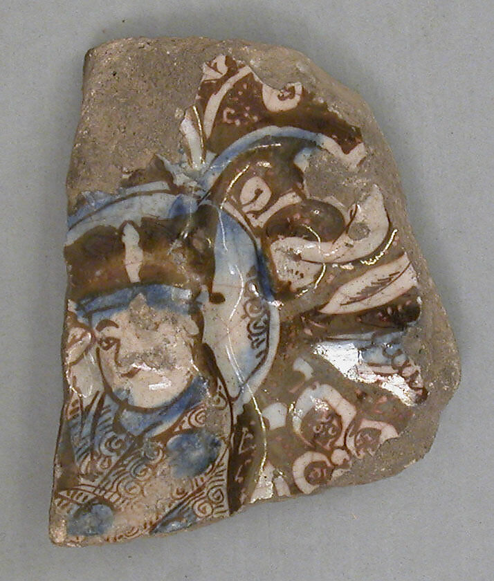 Tile Fragments, Stonepaste; glazed and luster-painted