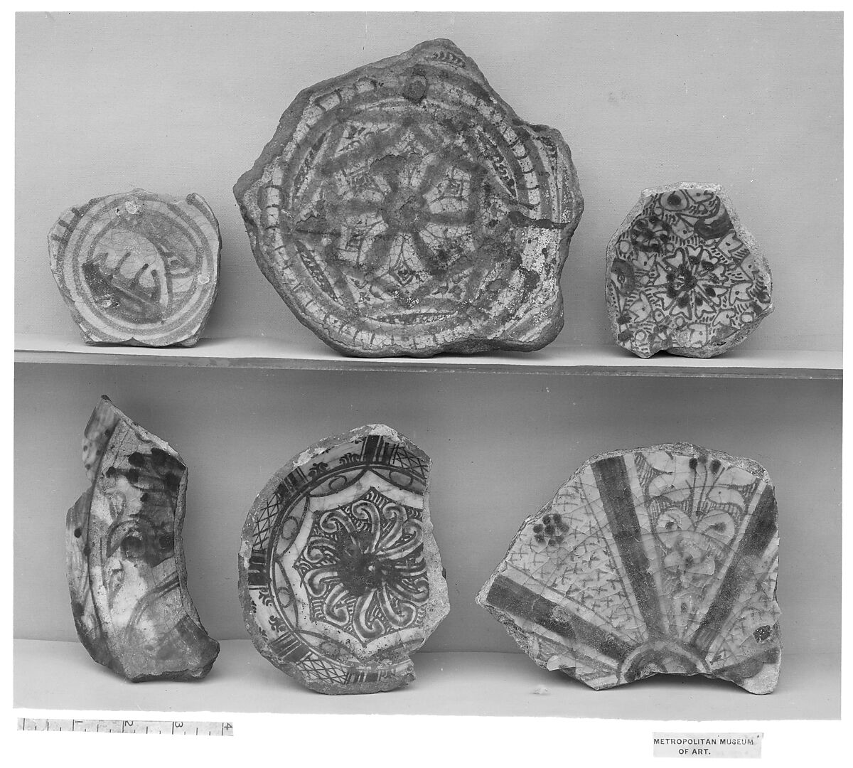 Ceramic Fragment, Stonepaste; underglaze painted