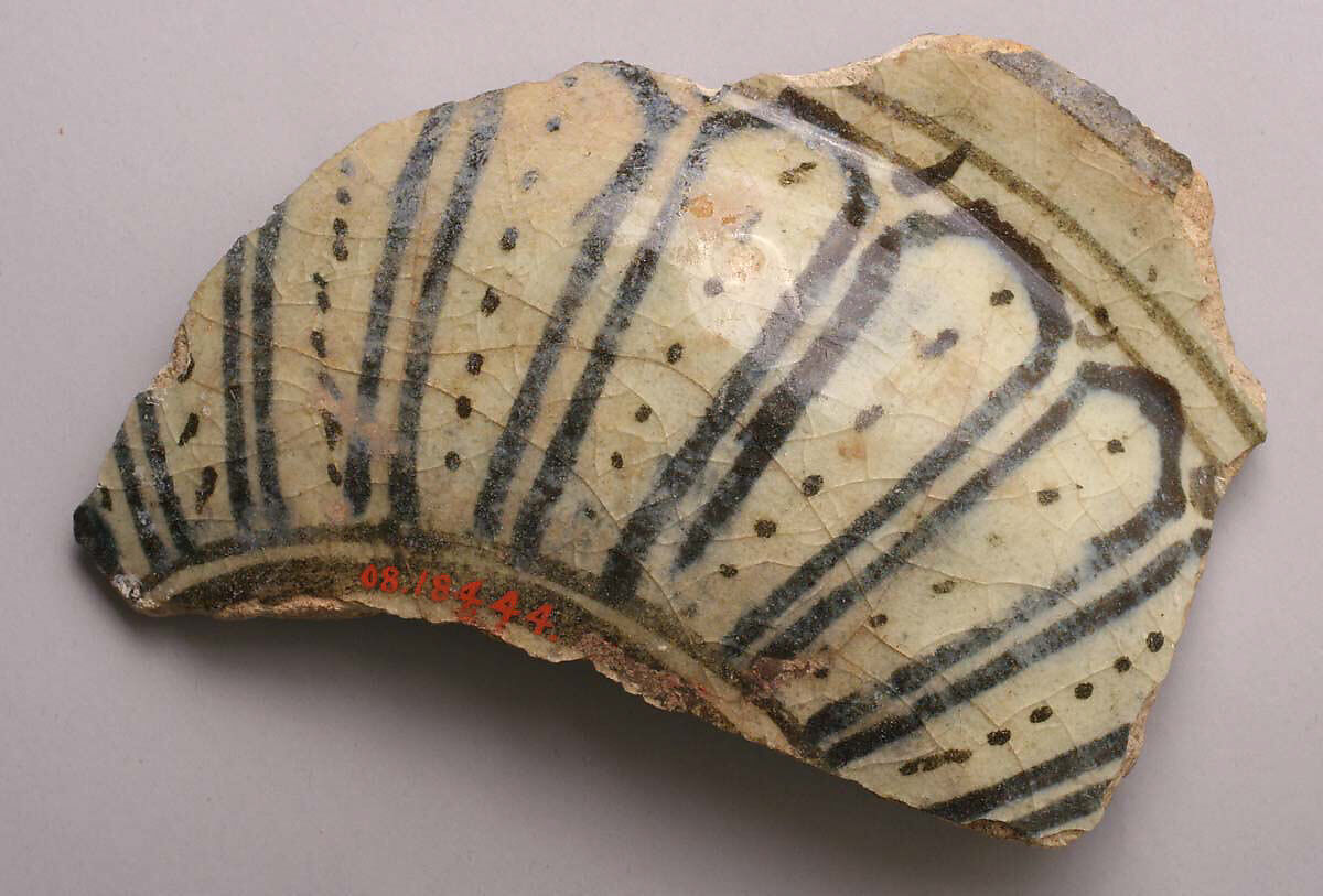 Ceramic Fragment, Stonepaste; underglaze painted