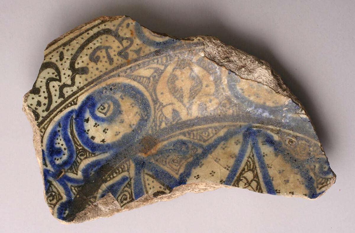 Ceramic Fragment, Stonepaste; underglaze painted 