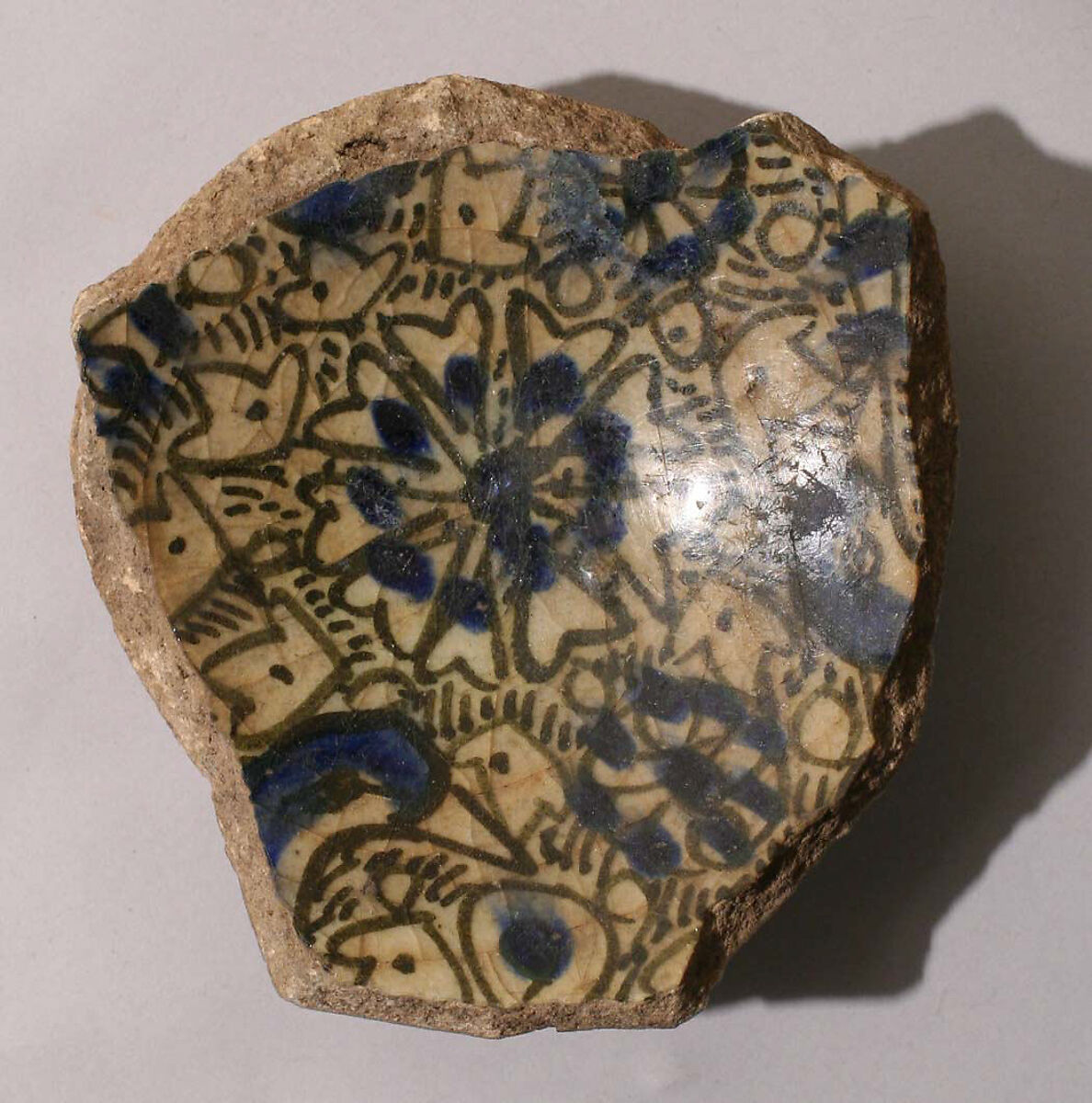 Fragment, Stonepaste; underglaze painted 