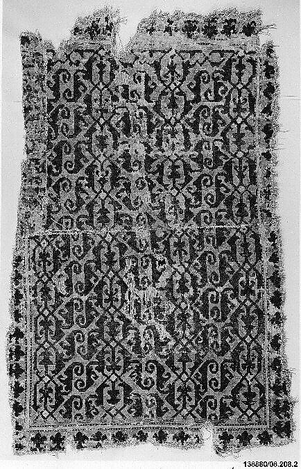 Carpet, Cotton (warp and weft); wool (pile); symmetrically knotted pile