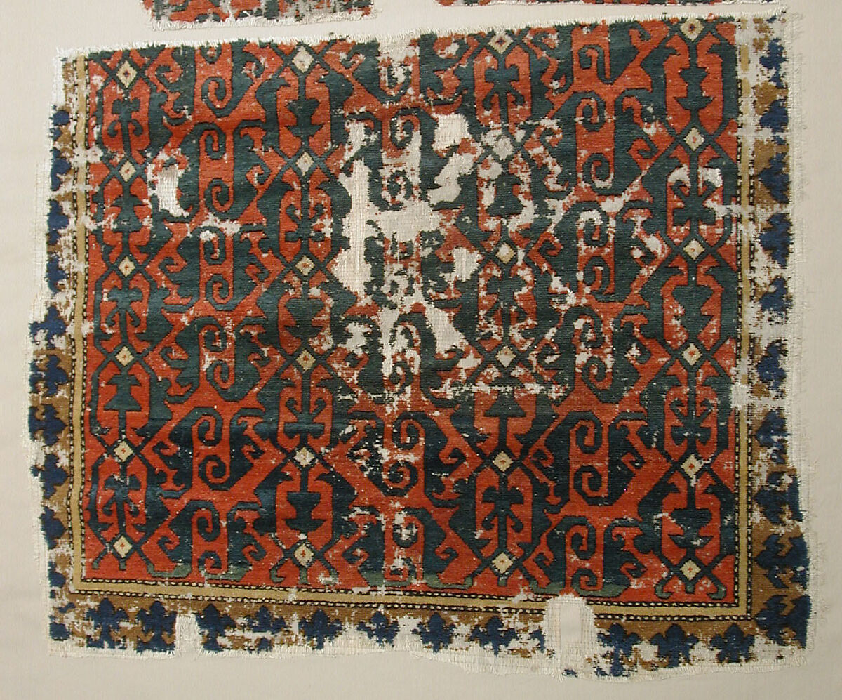 Carpet, Cotton (warp and weft); wool (pile); symmetrically knotted pile