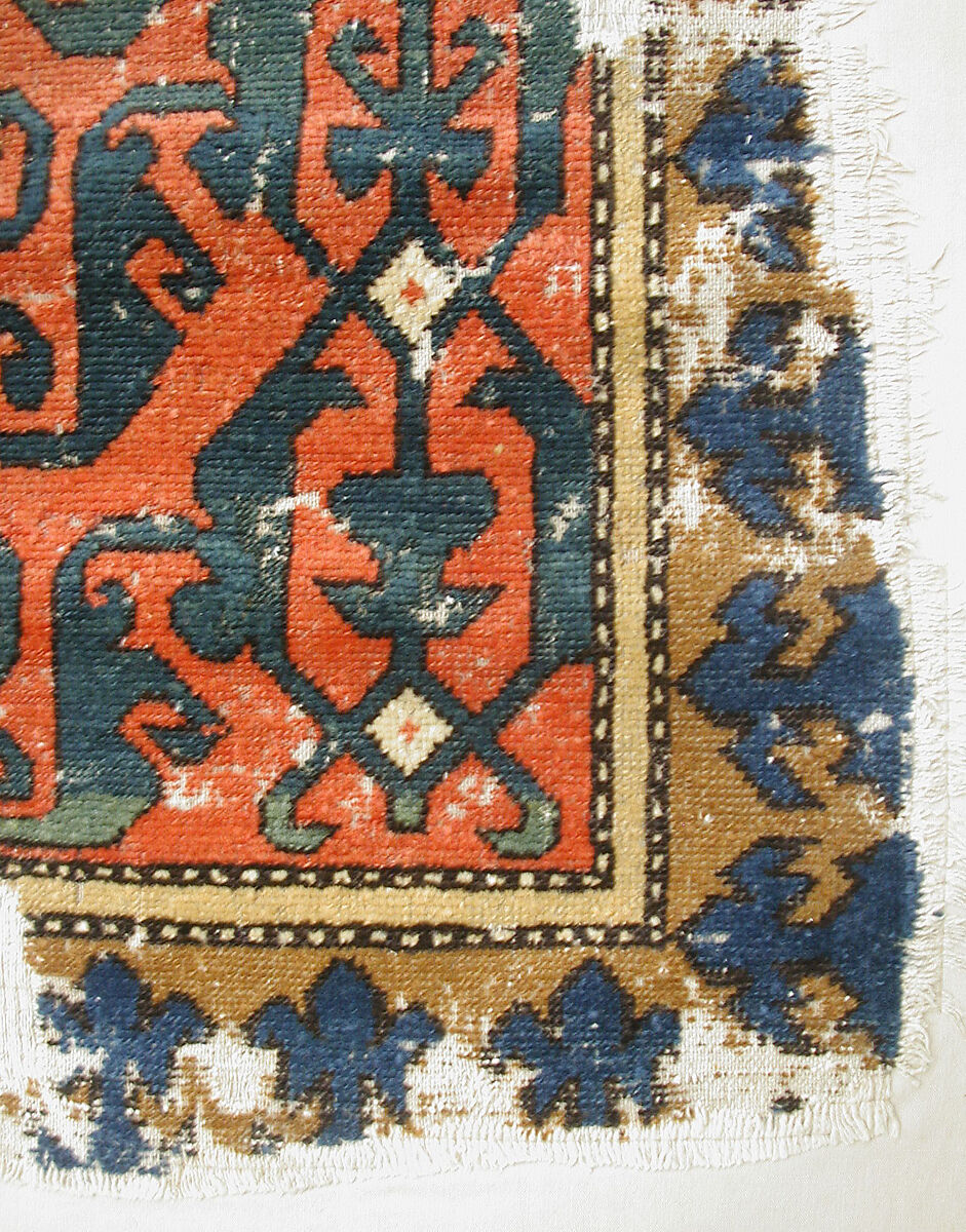 Carpet, Cotton (warp and weft); wool (pile); symmetrically knotted pile