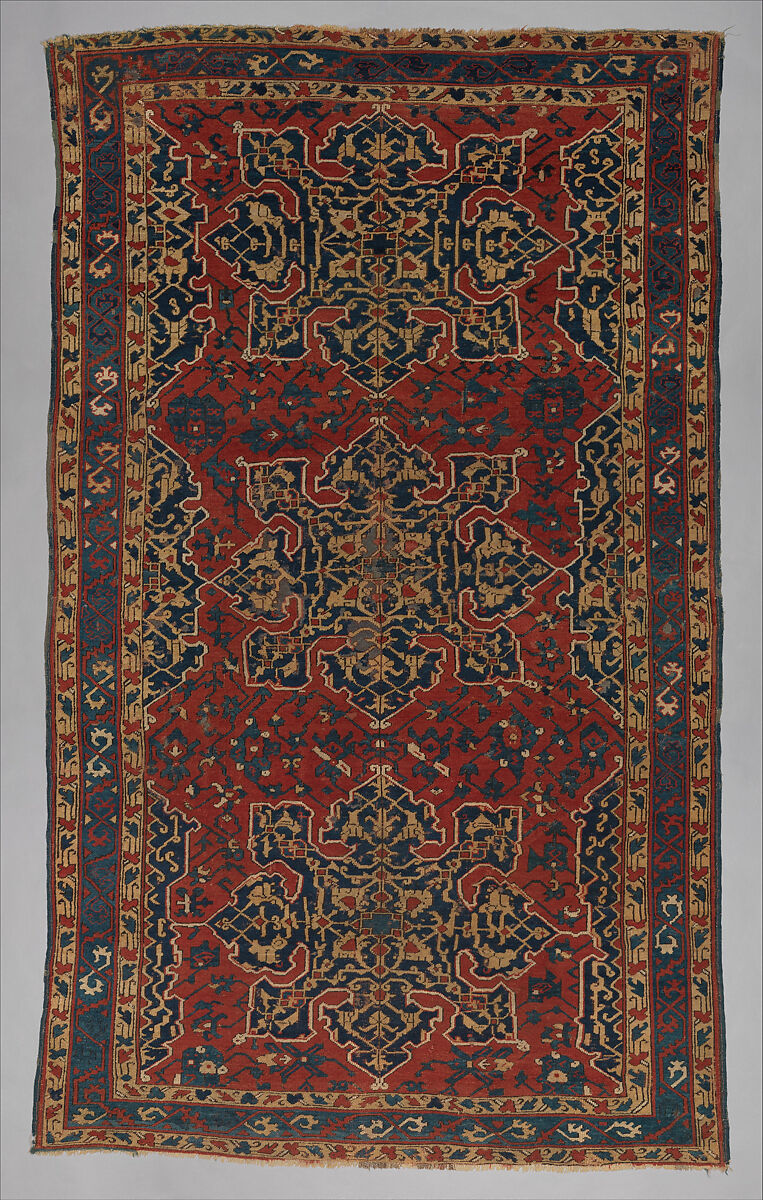 'Star Ushak' Carpet, Wool (warp, weft and pile); symmetrically knotted pile 