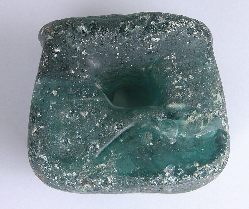 Ring Weight, Glass; tooled and stamped 