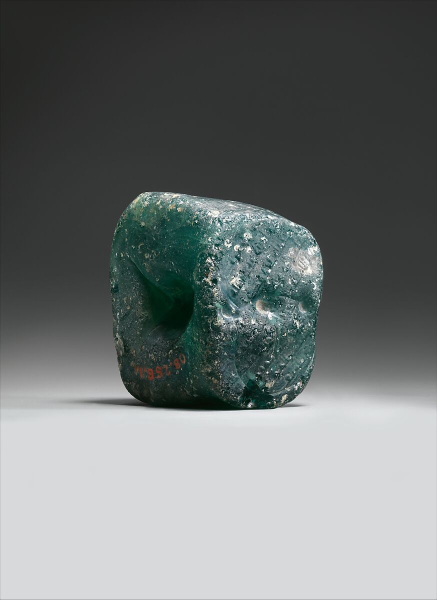 Ring Weight, Glass; tooled and stamped