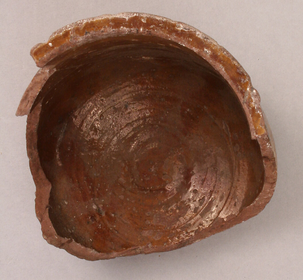 Fragment of a Cup, Earthenware; glazed