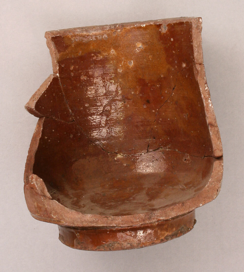 Fragment of a Cup, Earthenware; glazed