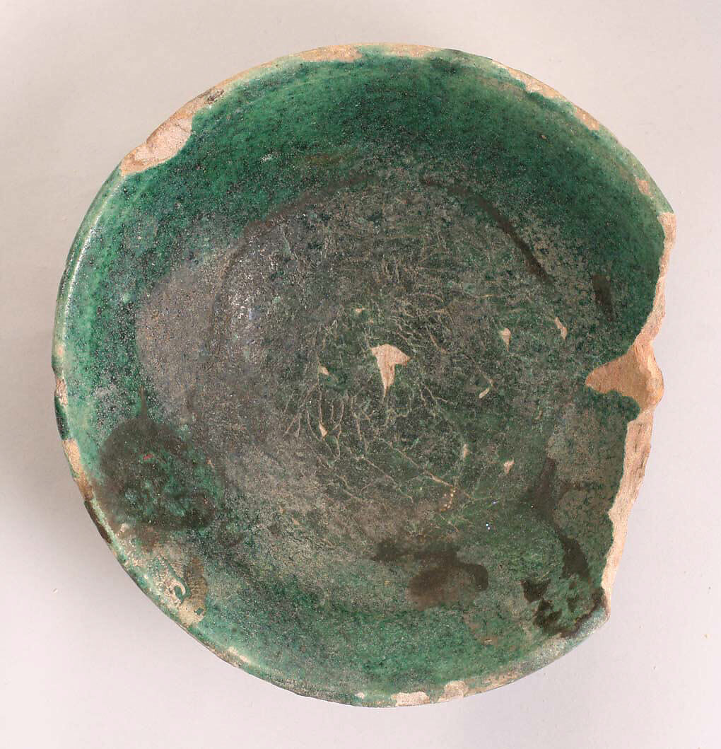 Fragment of a Bowl, Earthenware; glazed 