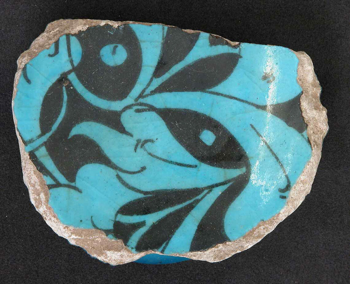 Fragment of a Bowl, Stonepaste; underglaze painted 