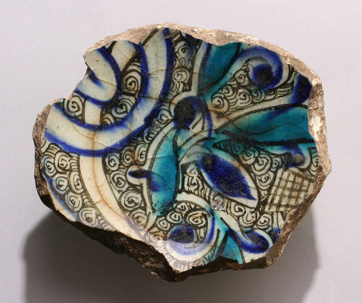 Fragment, Stonepaste; polychrome painted 