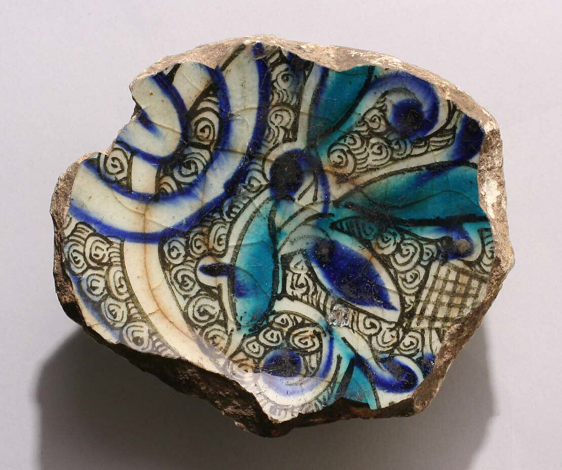 Ceramic Fragment, Stonepaste; polychrome painted 