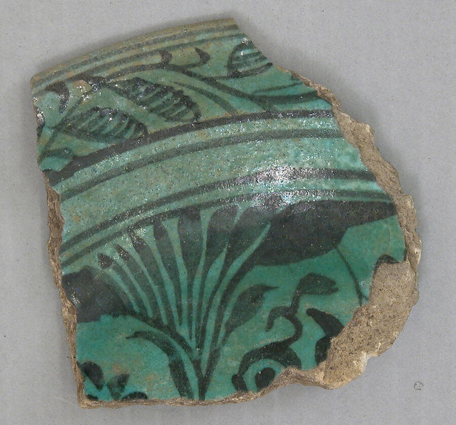 Ceramic Fragment, Stonepaste; underglaze painted 