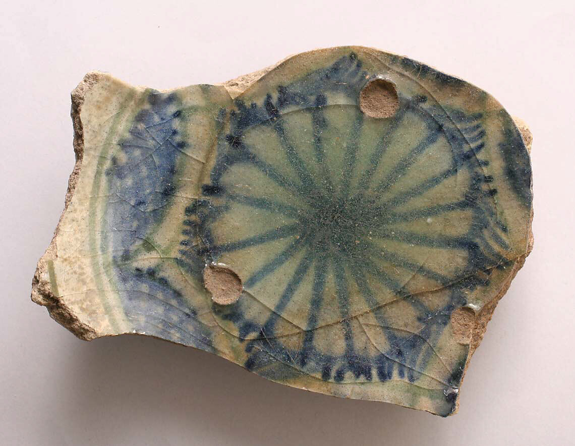 Fragment of a Bowl, Stonepaste; polychrome underglaze painted under colorless glaze 