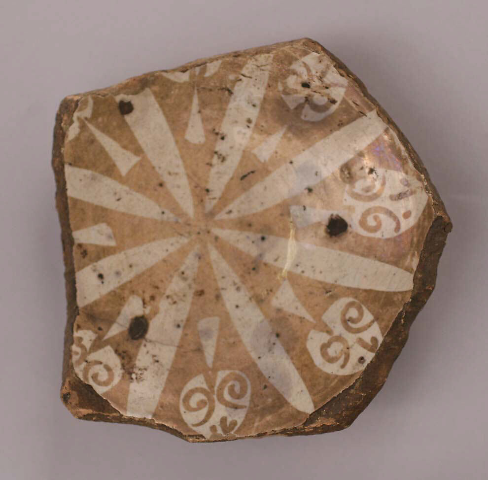 Fragment of a Bowl, Earthenware; glazed 