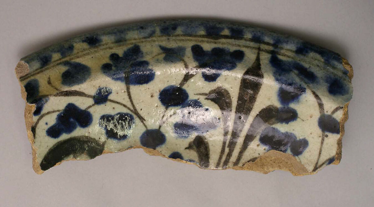 Ceramic Fragment, Stonepaste; polychrome painted under transparent glaze