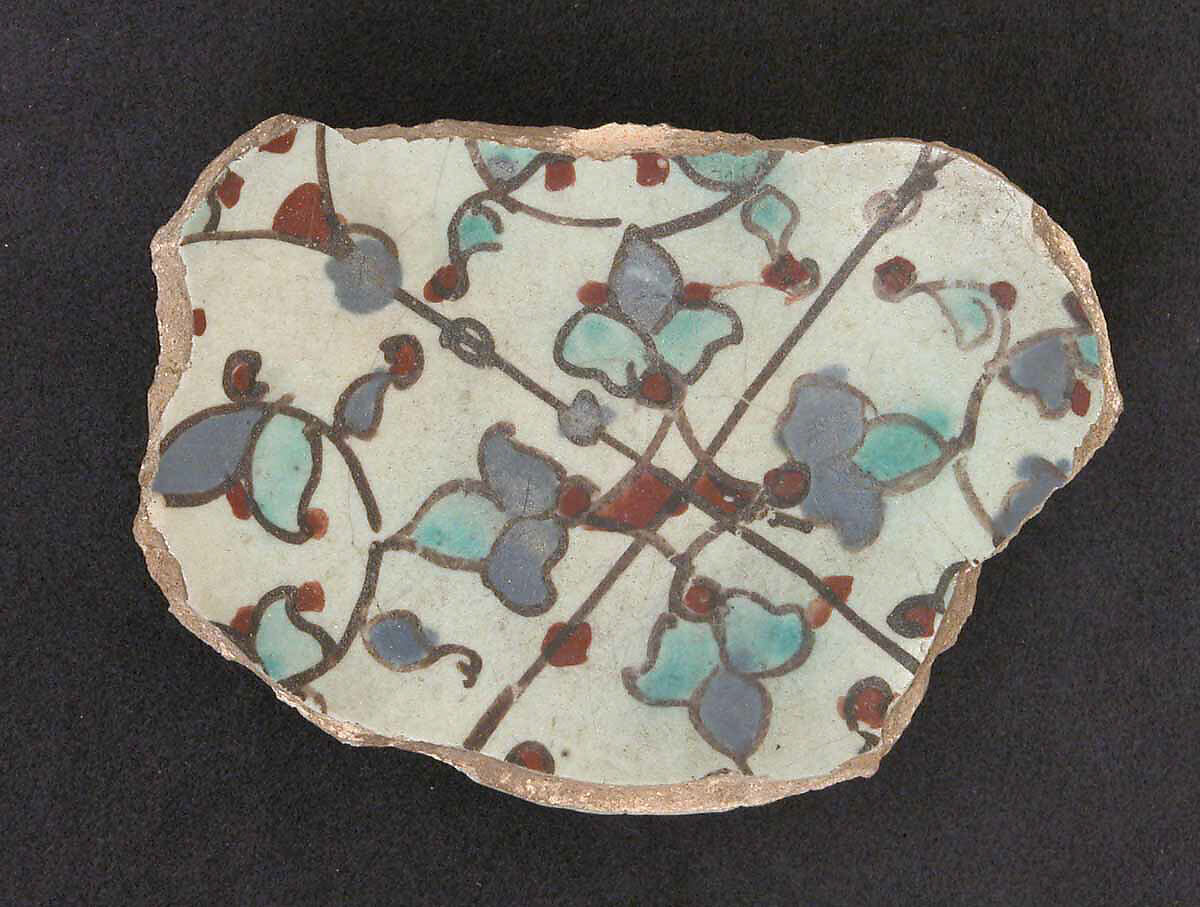 Fragment of a Bowl, Stonepaste; underglaze painted 