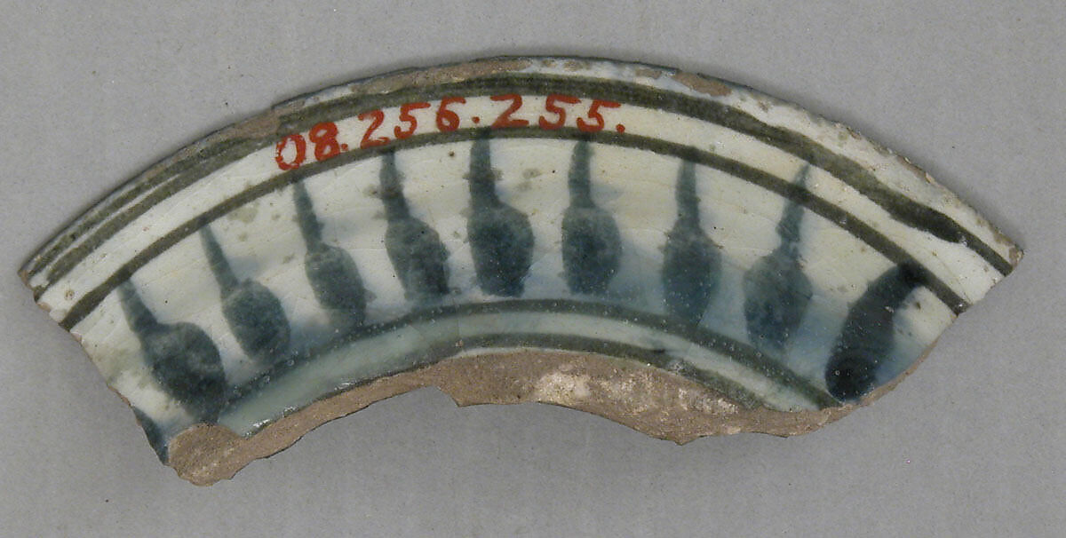 Ceramic Fragment, Stonepaste; polychrome underglaze painted 