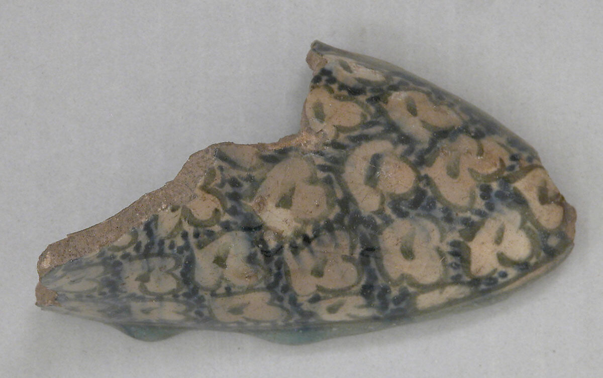 Ceramic Fragment, Stonepaste; polychrome painted under transparent glaze 