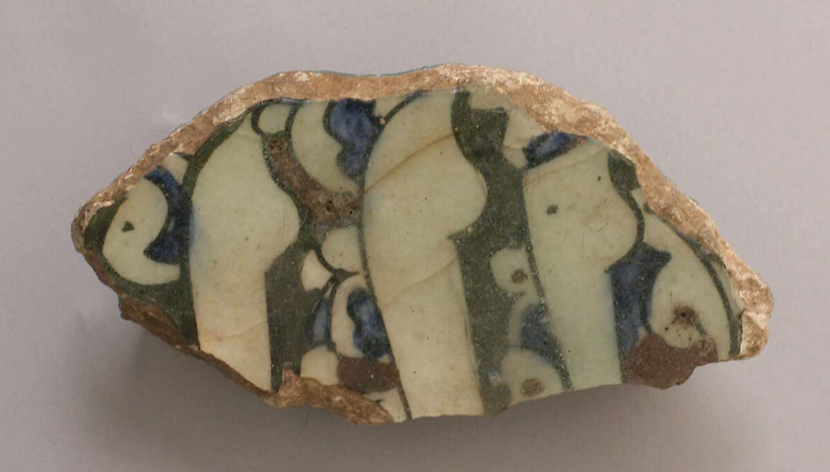 Fragment, Stonepaste; polychrome underglaze painted 