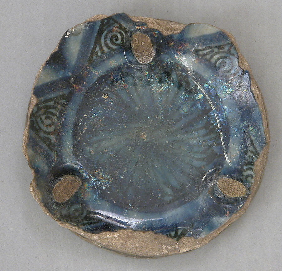 Fragment of a Bowl, Stonepaste; polychrome underglaze painted 
