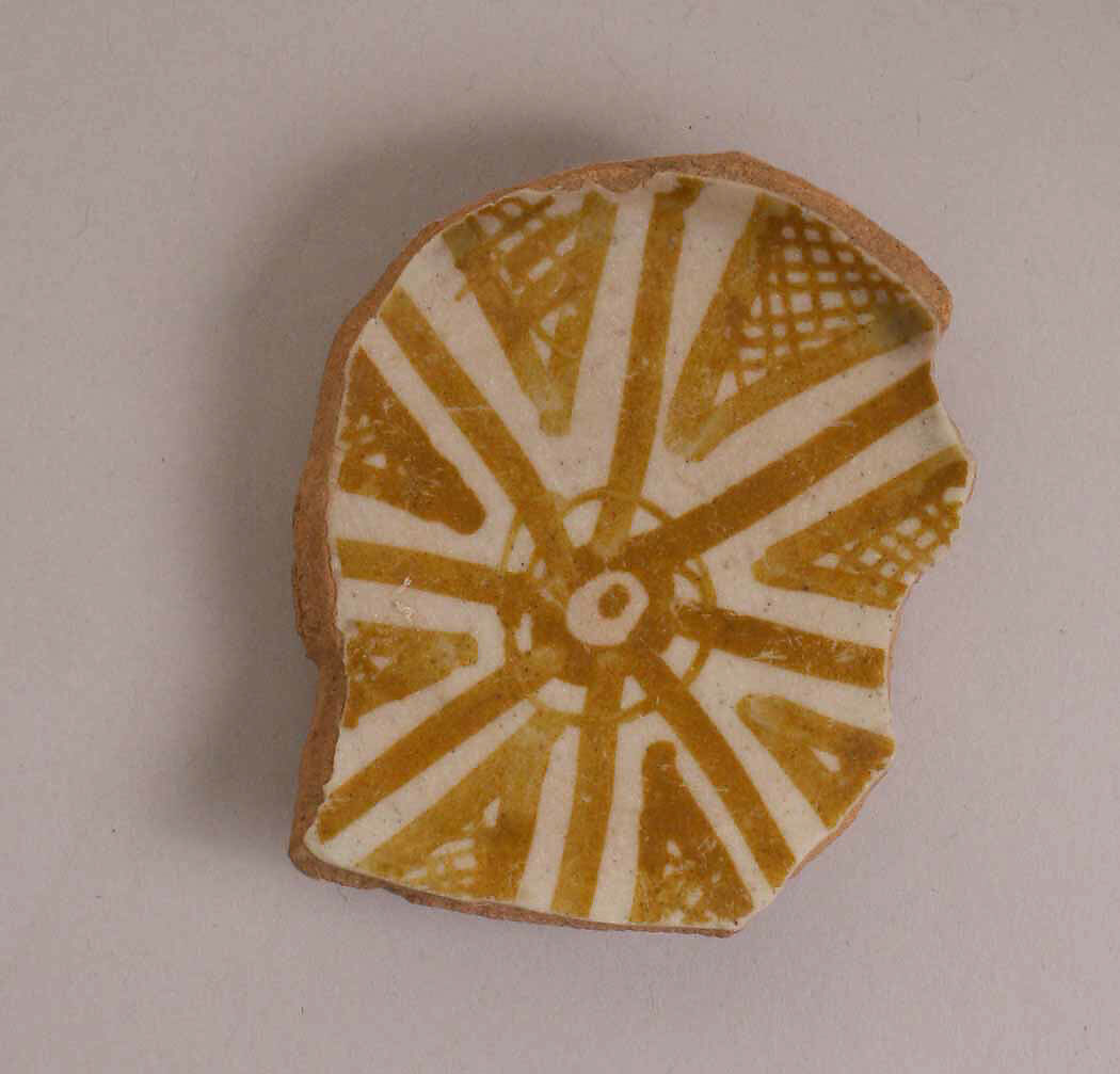 Fragment of a Bowl, Earthenware; luster-painted on opaque white glaze under transparent colorless glaze