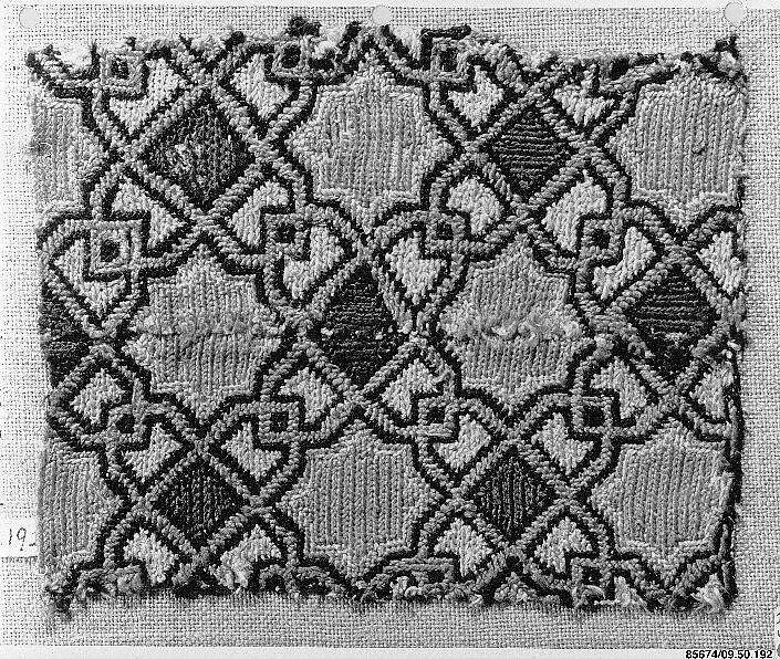 Textile Fragment, Linen, silk; plain weave, embroidered