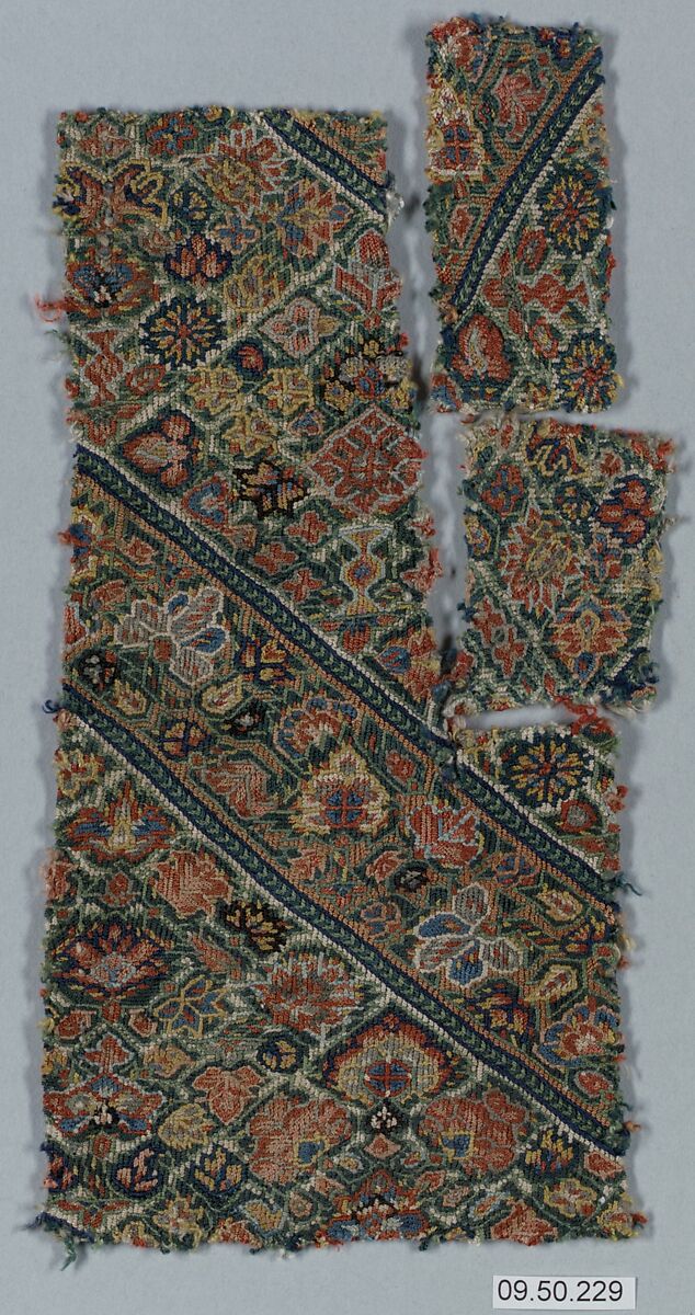 Fragment from Women's Trousers, Cotton, silk; plain weave, embroidered 