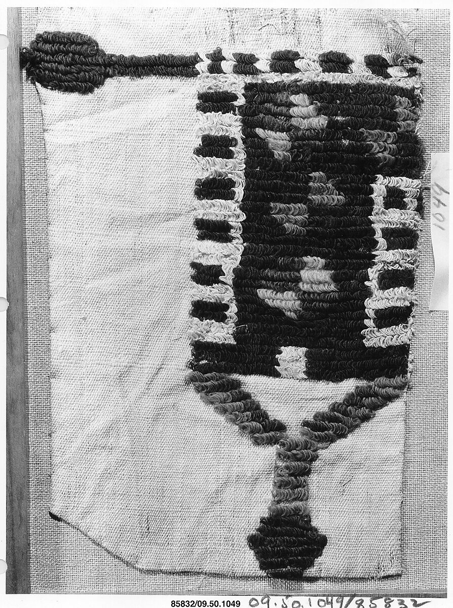 Textile Fragment, Linen, wool; tapestry weave, looped embroidery