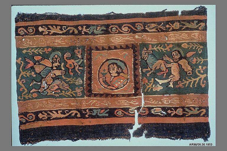 Fragment of a Band, Linen, wool; tapestry weave