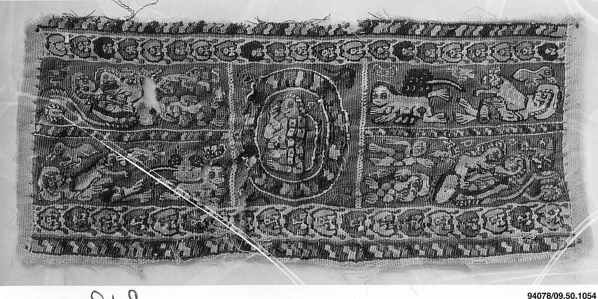 Fragment of a Band, Wool; tapestry weave
