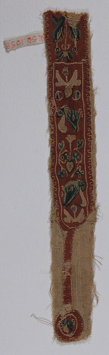 Shoulder Band Fragment, Linen, wool; tapestry weave 